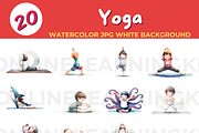 Yoga watercolor JPG white background, a Person Illustration by John_Walker (Thumbnail 1 of 2)
