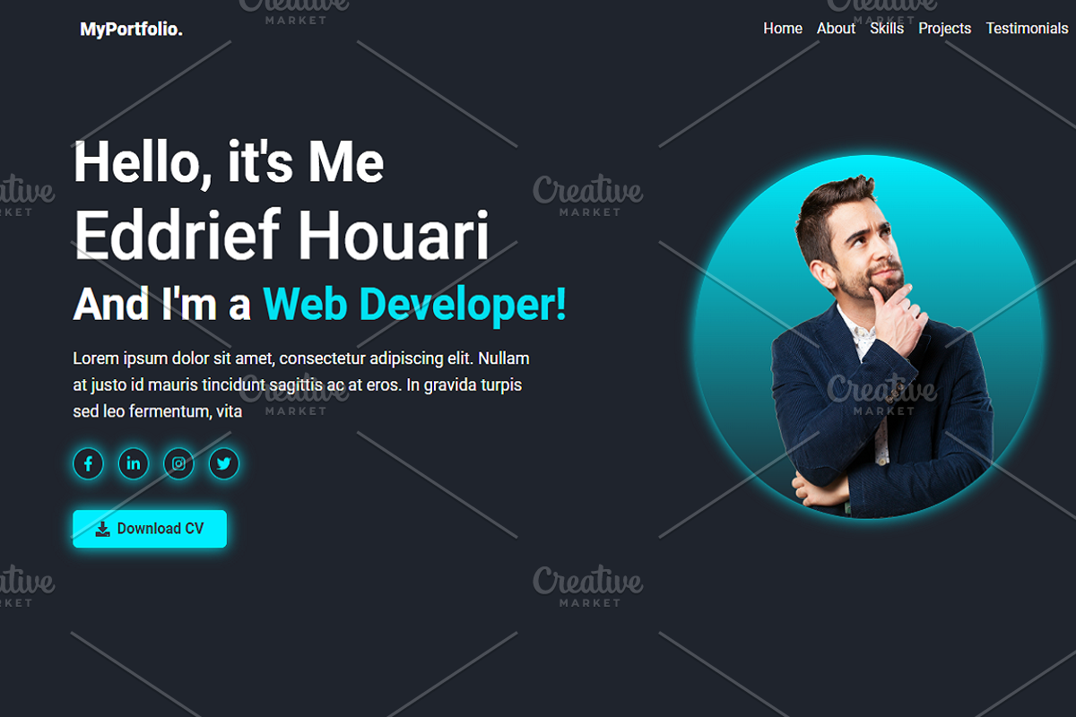 Dynamic Portfolio Website Template, a Landing Page Template by WebMasteryStudio (Photo 3 of 7)