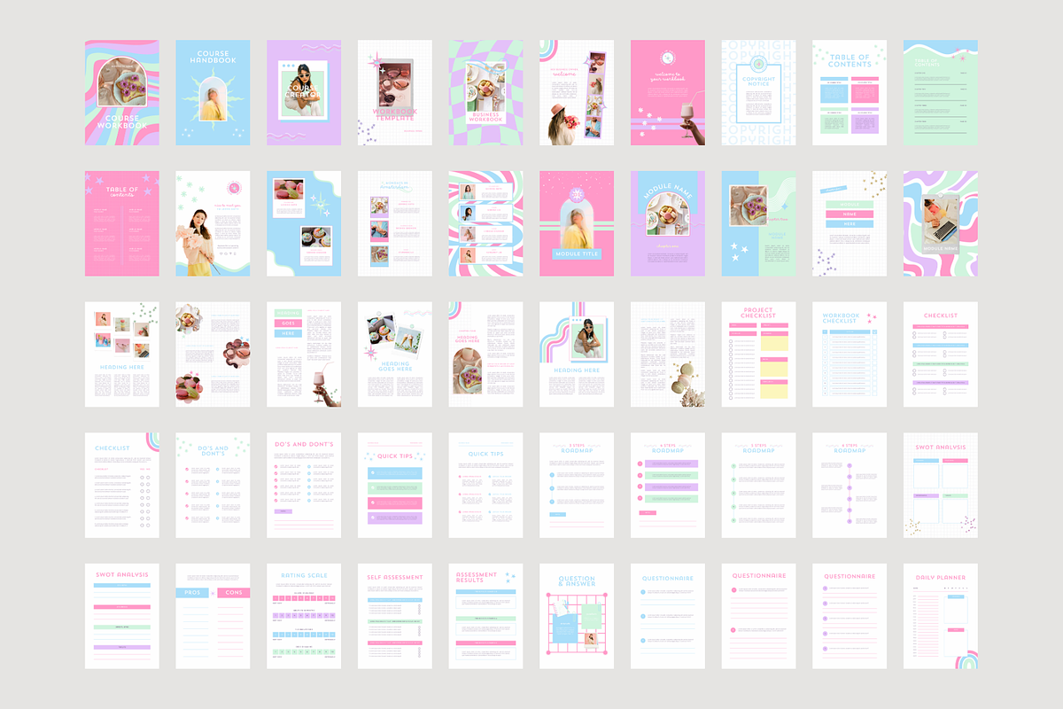 Pastel Ebook Workbook Canva Template, a Marketing Template by Anna Design Studio (Photo 7 of 11)