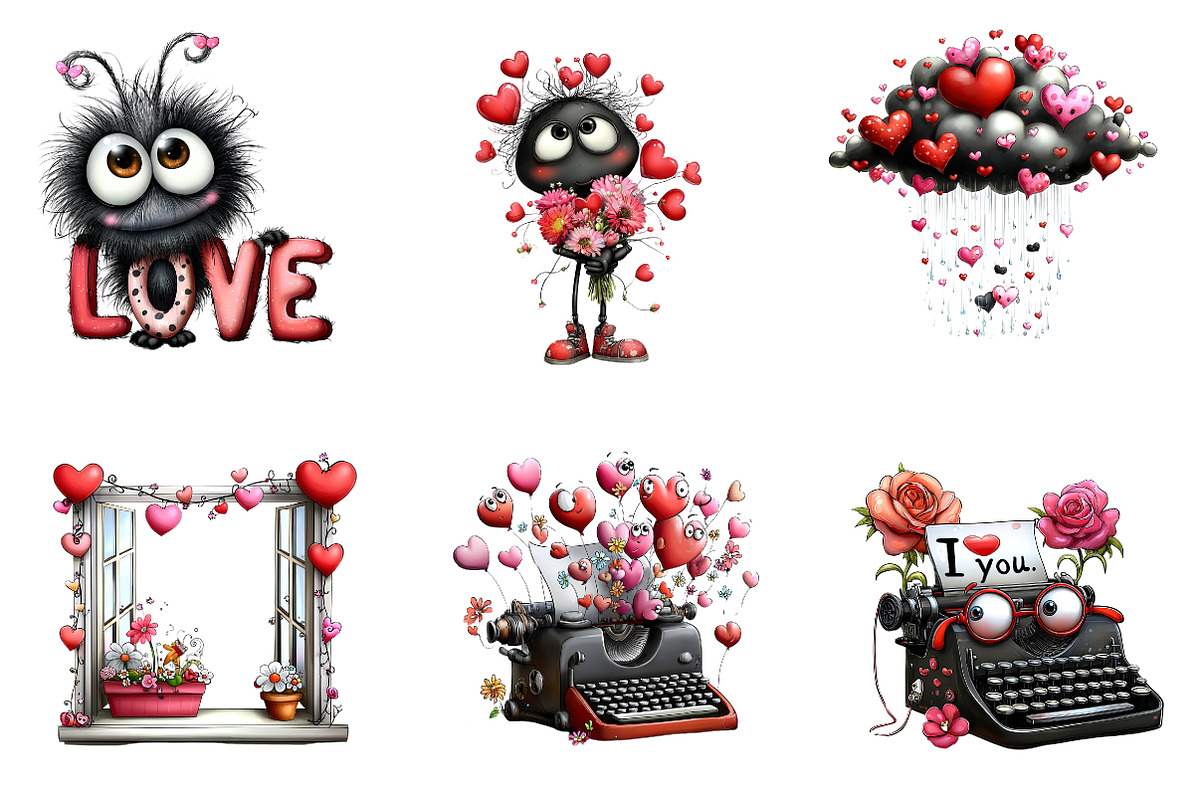 Moody valentine clipart, an Illustration by CreationArt (Photo 4 of 6)