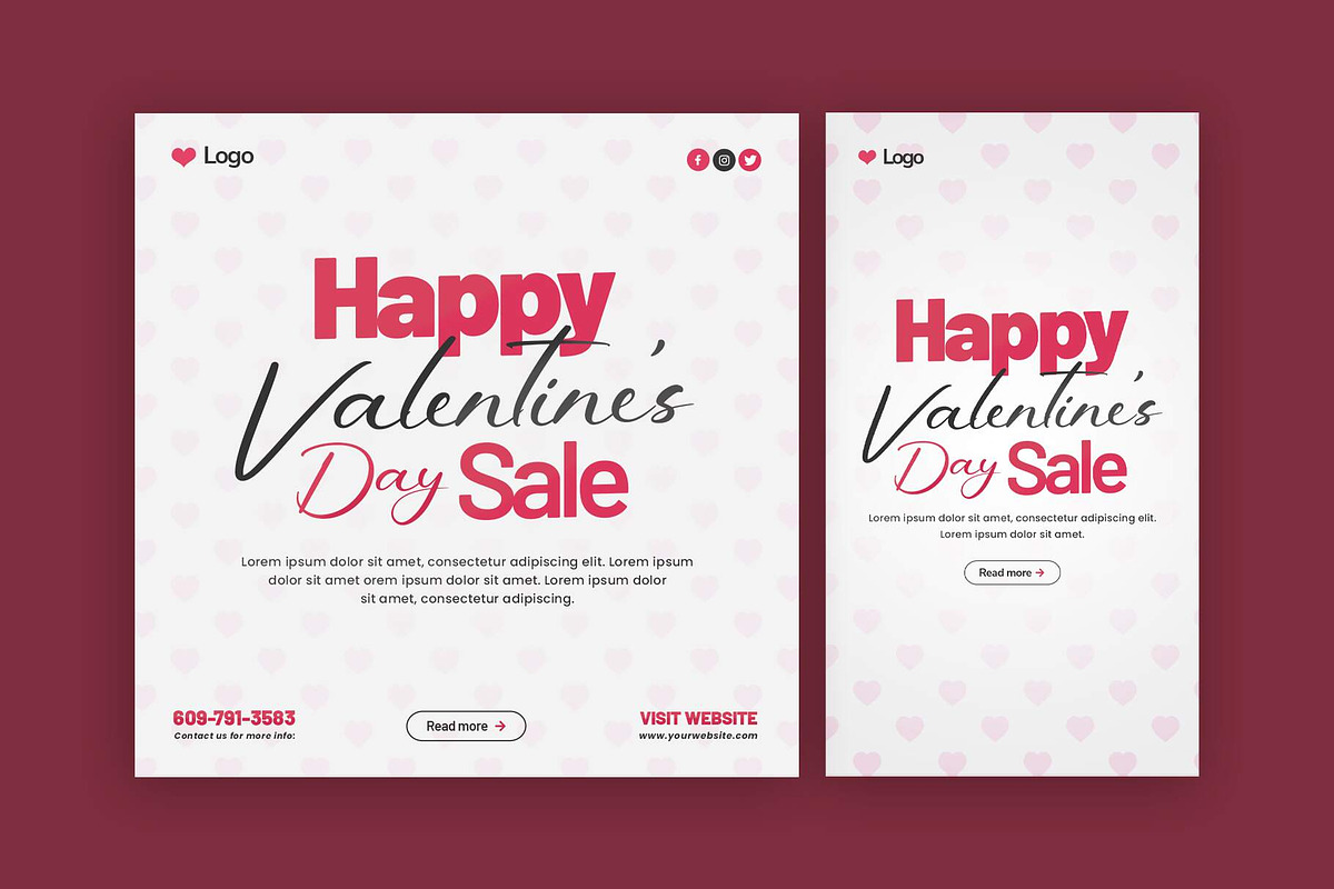 Valentine's Day Instagram Bundle, a Social Media Template by Saman Osama (Photo 1 of 5)