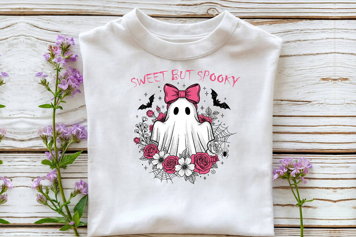 Halloween Vintage Ghost Boho Flowers, an Illustration by DreamCafeArt (Photo 4 of 7)