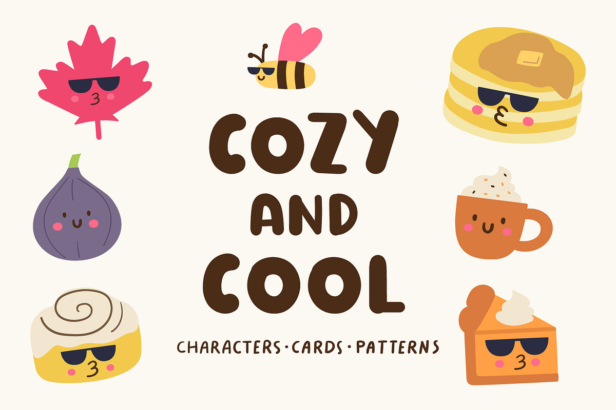 Cozy & Cool Autumn Bundle, a Food Illustration by cutelevindesign (Photo 1 of 7)