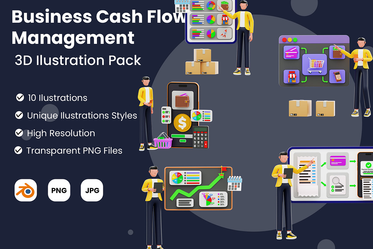 Business Cash Flow Management Pack, a Scene 3D Model by novia99design (Photo 1 of 6)