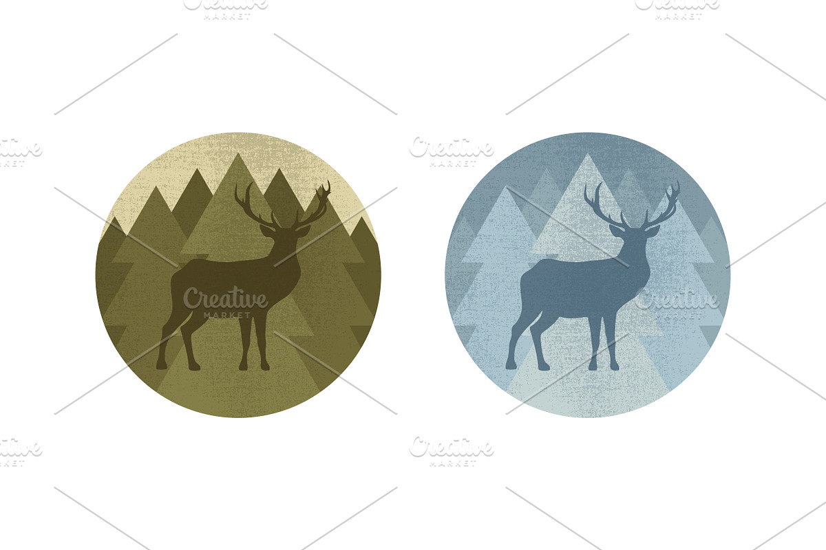 Forest Animals Emblem Collection, an Animal Illustration by PsychocheArt (Photo 5 of 9)