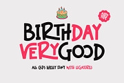 Birthday Verygood - Ligature Font, a Sans Serif Font by Airotype (Thumbnail 1 of 12)