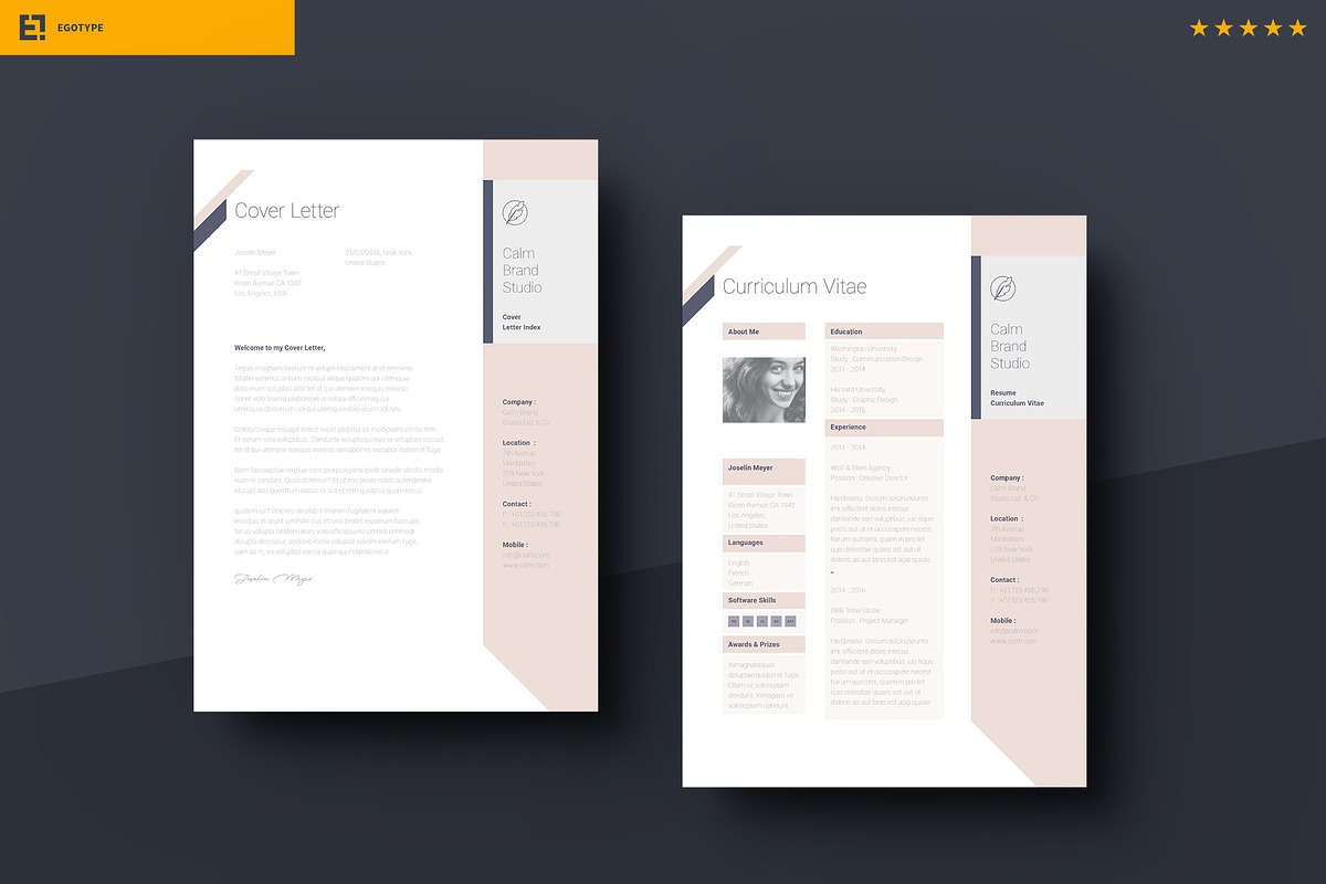 Calm Resume and Letter, a Resume Template by Egotype (Photo 6 of 6)