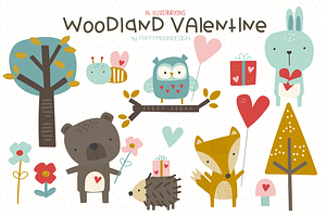 Woodland Valentine Clipart Set