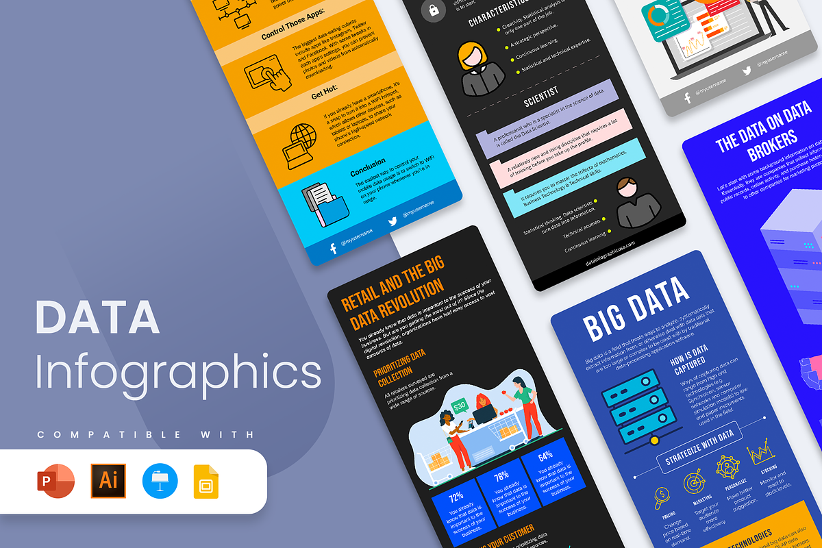 Data Infographics Template, a Presentation Template by Slidesmash