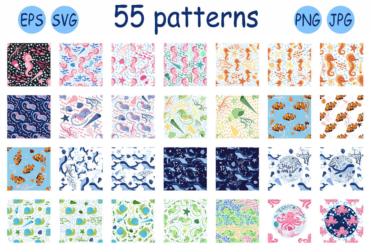 Underwater World Pattern, a Pattern Graphic by Michiru13 (Photo 6 of 19)