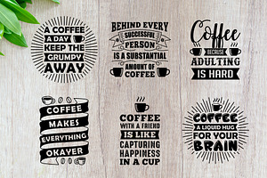 Coffee Quotes V9 SVG DXF PNG EPS