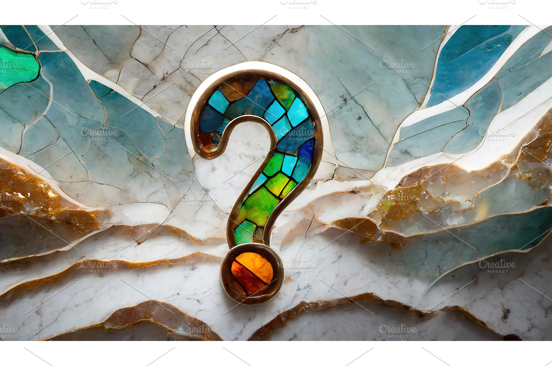 A question mark rendered in stained, an Arts & Entertainment Photo by Igor Tichonow