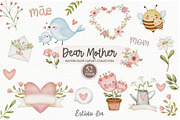 Dear Mother watercolor, a Seasonal Illustration by Estúdio Lin (Thumbnail 1 of 10)