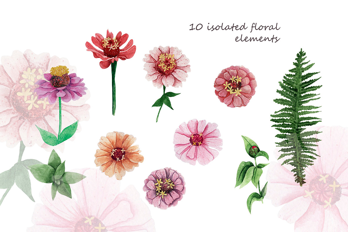 Watercolor flowers, an Illustration by Katia Serdiuk (Photo 4 of 4)