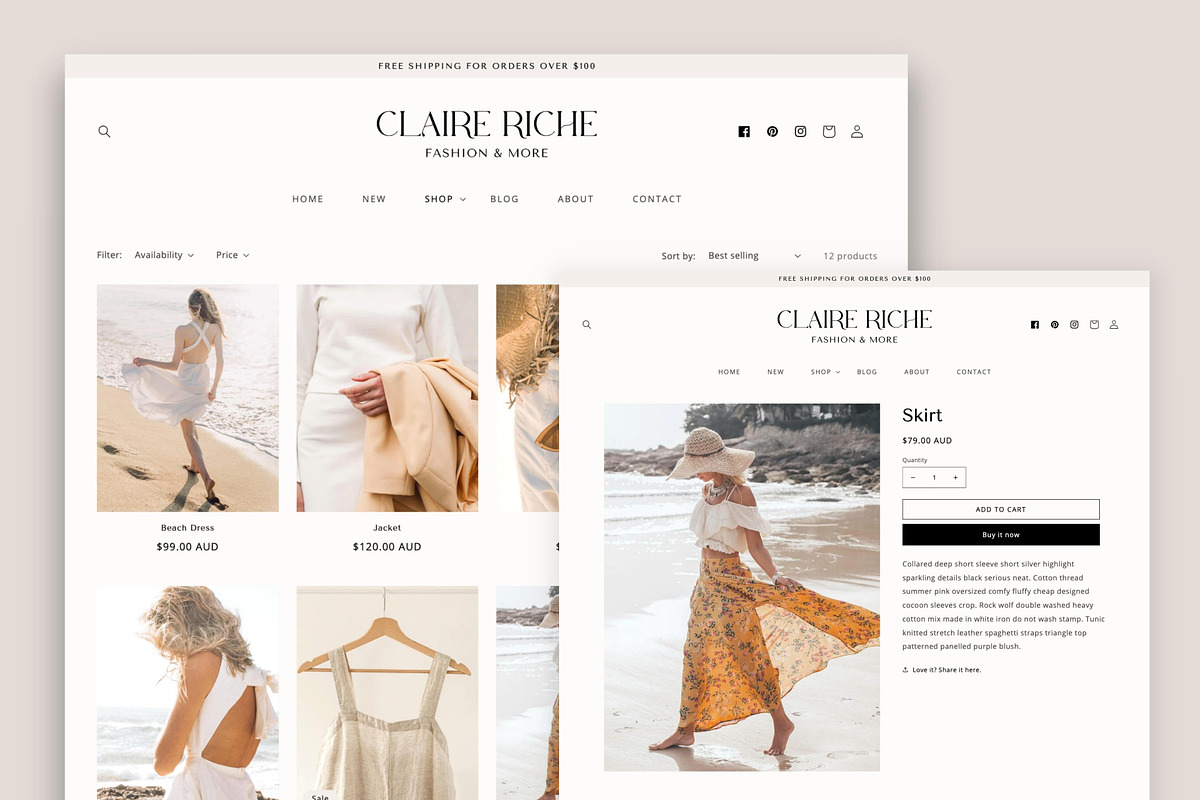 Aesthetic Shopify Theme Design, a Templates & Theme by DeeBeeDesign (Photo 6 of 9)