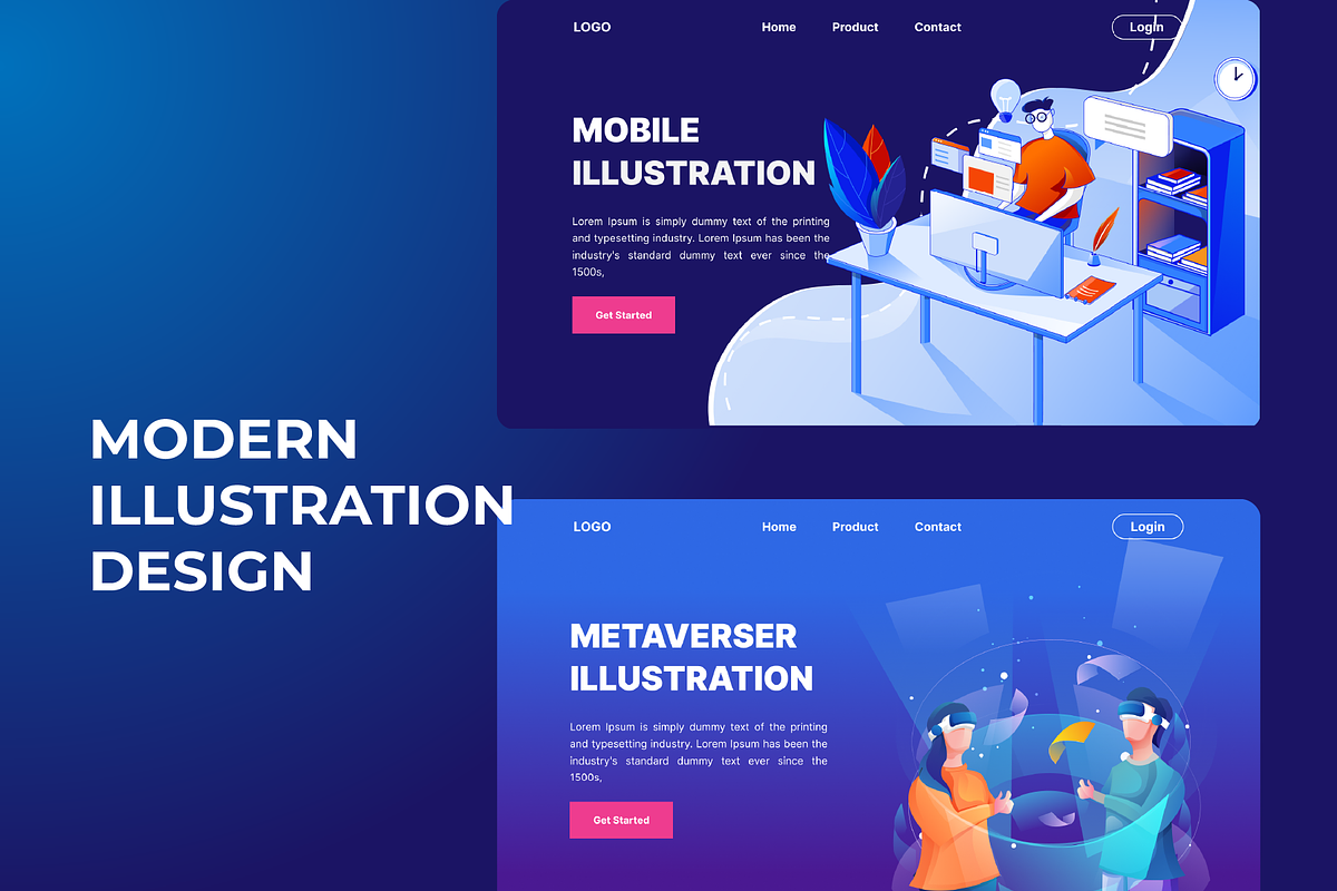 Modern Illustration Landing Page, a Landing Page Template by Pixel Blend (Photo 5 of 7)