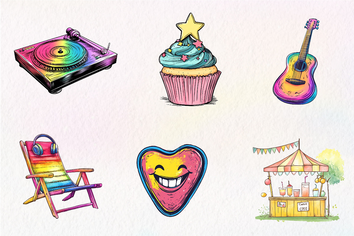 Picnic Party Music festival clipart, an Illustration by CreationArt (Photo 3 of 8)