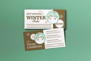 White Modern Winter Voucher