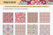 Batik Style Pink Floral Papers, a Texture Graphic by Maishop (Thumbnail 4 of 4)