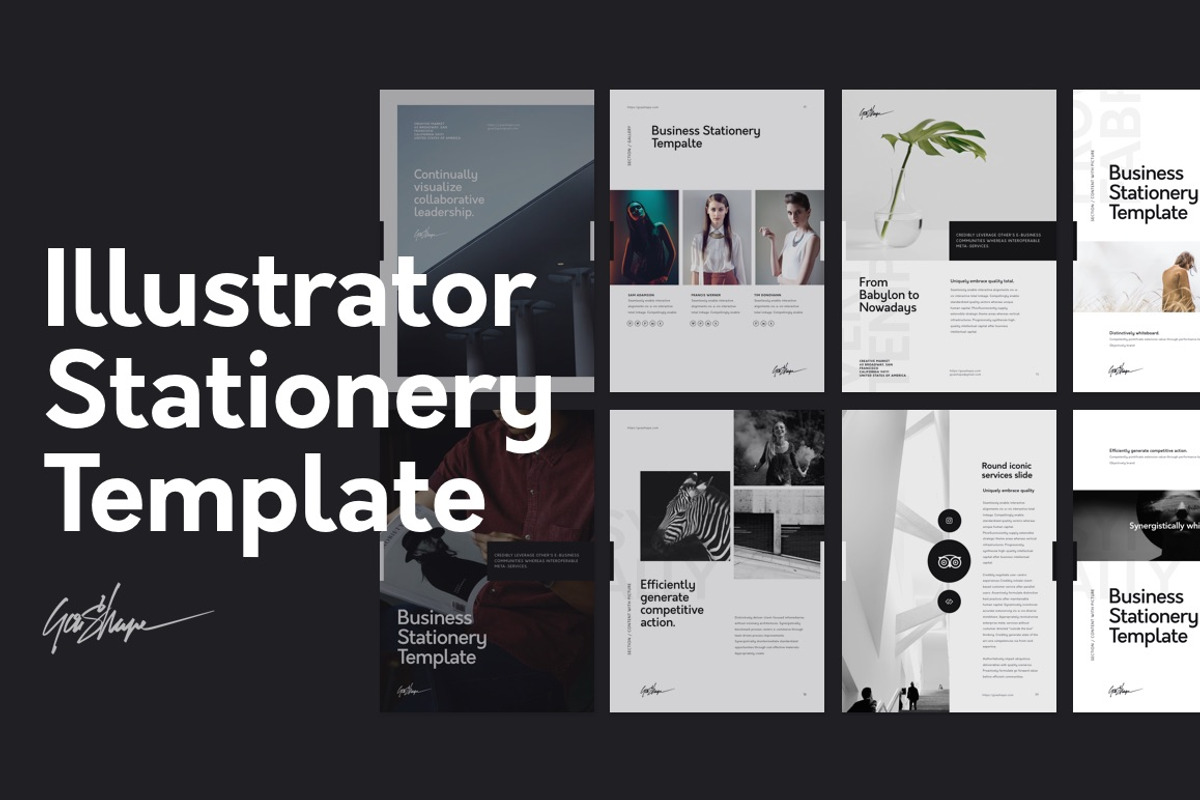 Nano Illustrator Stationery Template, a Stationery Template by Goashape Studio (Photo 1 of 9)