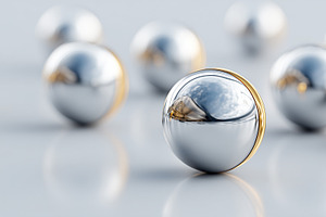 Shiny metallic spheres with gold, a Background Photo by MistyDay