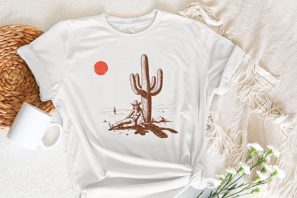 Retro Cowgirl Cactus png, Western, an Illustration by SharpMarketplace (Photo 7 of 9)