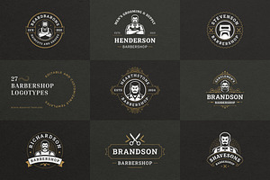 27 Barbershop Logotypes, a Branding & Logo Template by Vasya Kobelev