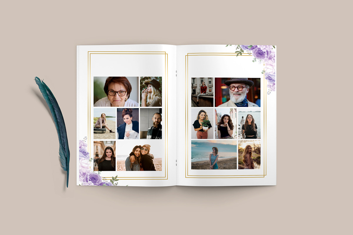 8 Page Purple Rose Funeral Program, a Brochure Template by SmmrDesign (Photo 4 of 6)