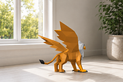 Griffin sculpture - 3d papercraft, an Animal 3D Model by PAPER amaze (Thumbnail 5 of 5)