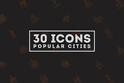 Icons Popular Cities, an Outline Icon by Best Pixels™ (Thumbnail 1 of 2)
