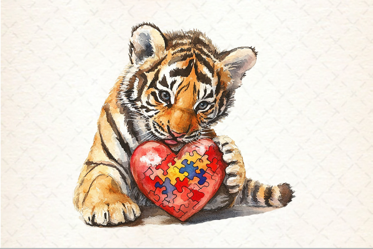 Animal with Autism Puzzle Heart Clip, a Seasonal Illustration by Rose Art (Photo 3 of 4)