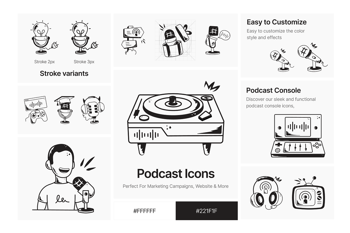 Animated Podcast Icons, a Solid Icon by Prosymbols (Photo 4 of 7)
