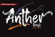 Anther Brush, a Script Font by Akifatype. (Thumbnail 1 of 6)