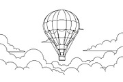 Hot Air Balloon Cloud Line Art bundl, an Illustration by Designer_Momina (Thumbnail 47 of 51)