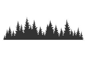 Fir trees silhouette, an Illustration by Things for designers