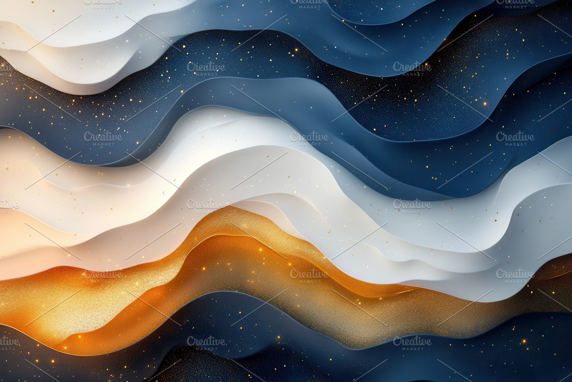 Abstract wave patterns in blue, whit, a Photo by Tanuart