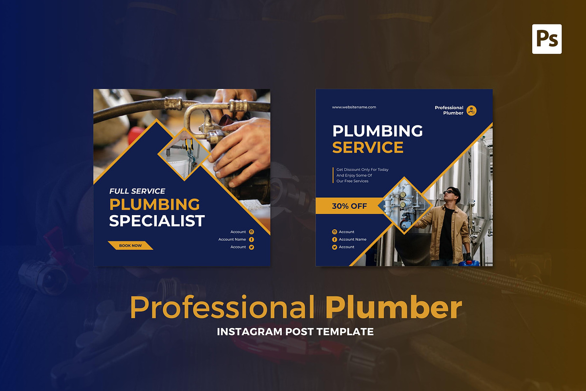 Professional Plumber Instagram Post, a Social Media Template by CavenArt (Photo 2 of 5)