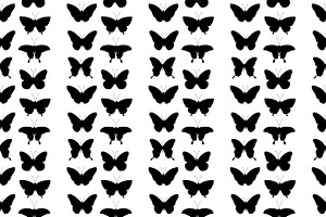 Butterfly Silhouettes Pattern Vector