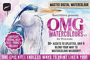 OMG Watercolours for Procreate, a Brushes & More by SketchWerx (Thumbnail 1 of 16)
