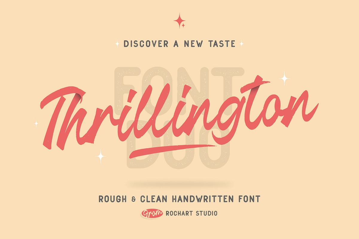 Thrillington || FONT DUO, a Sans Serif Font by Rochart (Photo 1 of 10)