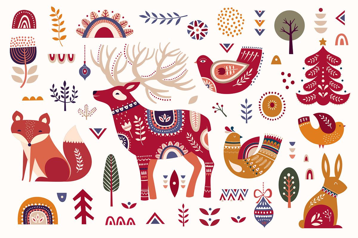 Scandinavian Christmas collection, an Animal Illustration by MoleskoStudio (Photo 2 of 17)