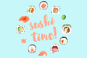 Sushi watercolor clipart, a Food Illustration by Anis Illustration (Thumbnail 2 of 2)