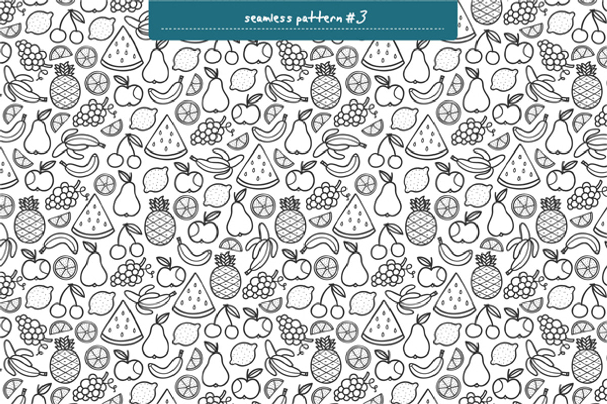 Fruits Doodles preview 4