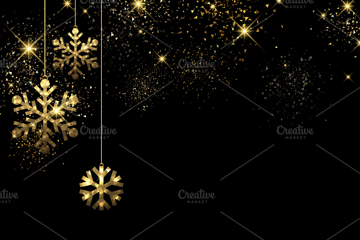 Christmas golden snowflakes set, a Decorative Illustration by Vjom (Photo 6 of 6)