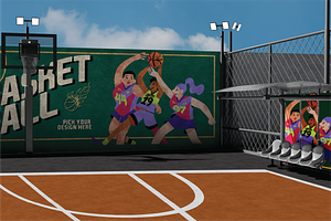 Basketball Court Mockup, an Advertising Mockup by Dudukbersama
