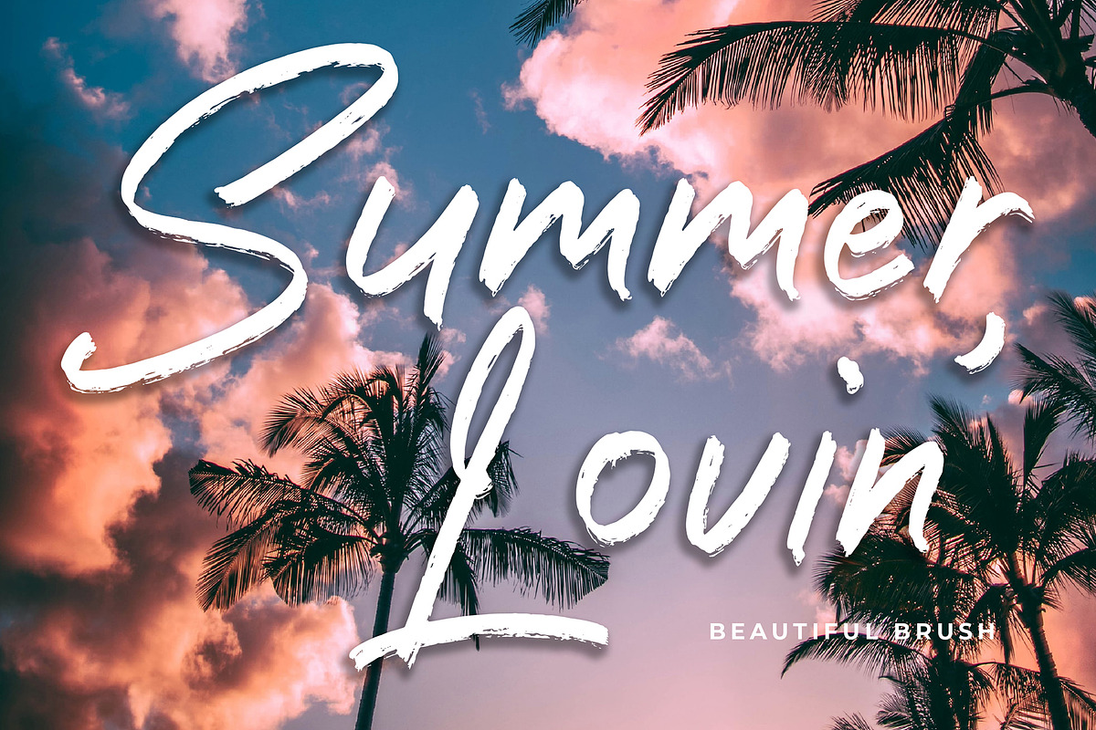 Samudra Brush Handwritten font preview 2