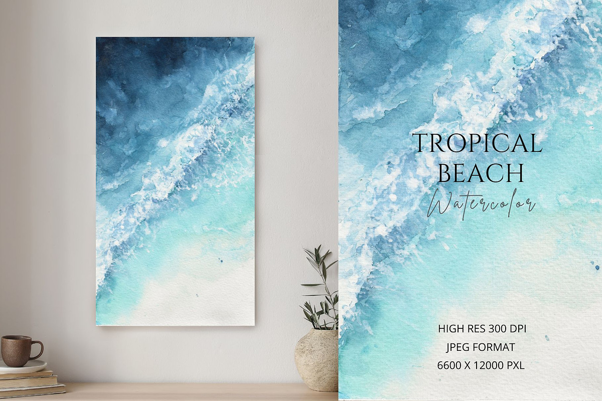 Abstract Watercolor Beach Shore, an Illustration by Kolorata Art (Photo 1 of 5)