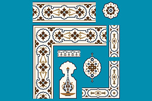 Taj Mahal Design Elements Set