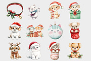 Christmas Cats And Dogs Clipart, a Seasonal Illustration by Design Market (Thumbnail 3 of 3)