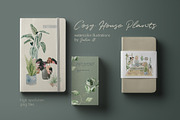 Cosy House Plants Watercolor Clipart, an Illustration by Julia M. Watercolor (Thumbnail 8 of 11)